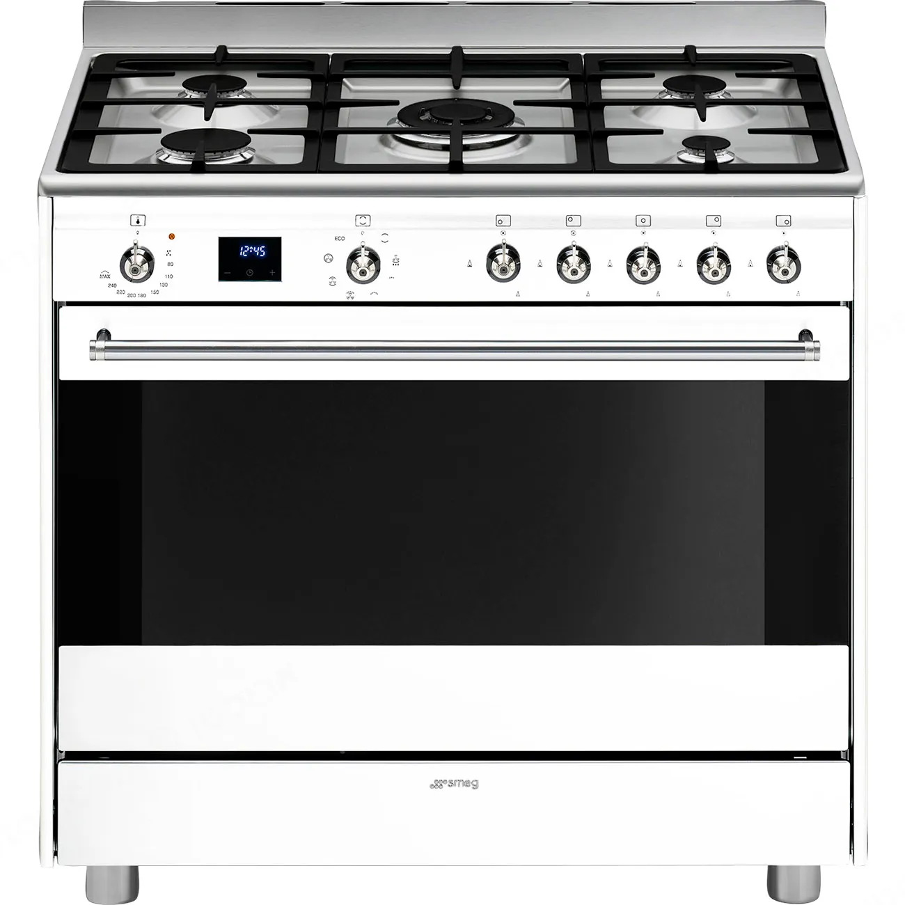 SMEG תנור משולב 90 ס"מ 5 מבערים ניקוי באדים גימור לבן תוצרת SMEG דגם SSA91MAWH2 — תמונה 2