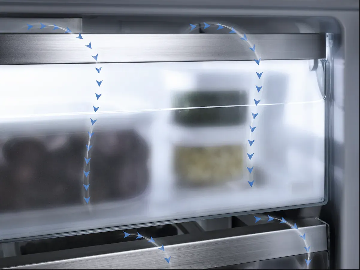 מקרר אינטגרלי מקפיא תחתון 70 ס''מ DuplexCool DynaCool טריקה שקטה תוצרת Miele דגם KFN 7934 D