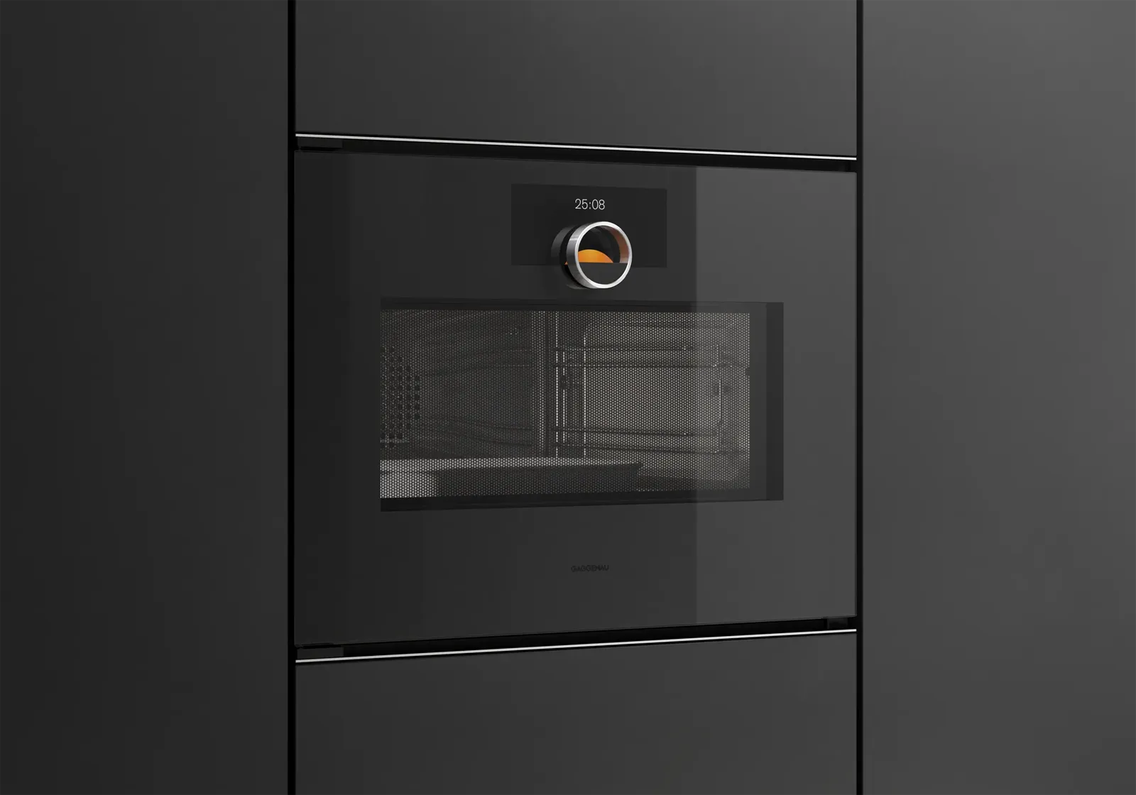 תנור בנוי משולב מיקרו 45 ס"מ דלת צד גימור Onyx סדרת Minimalistic תוצרת GAGGENAU דגם GM250100