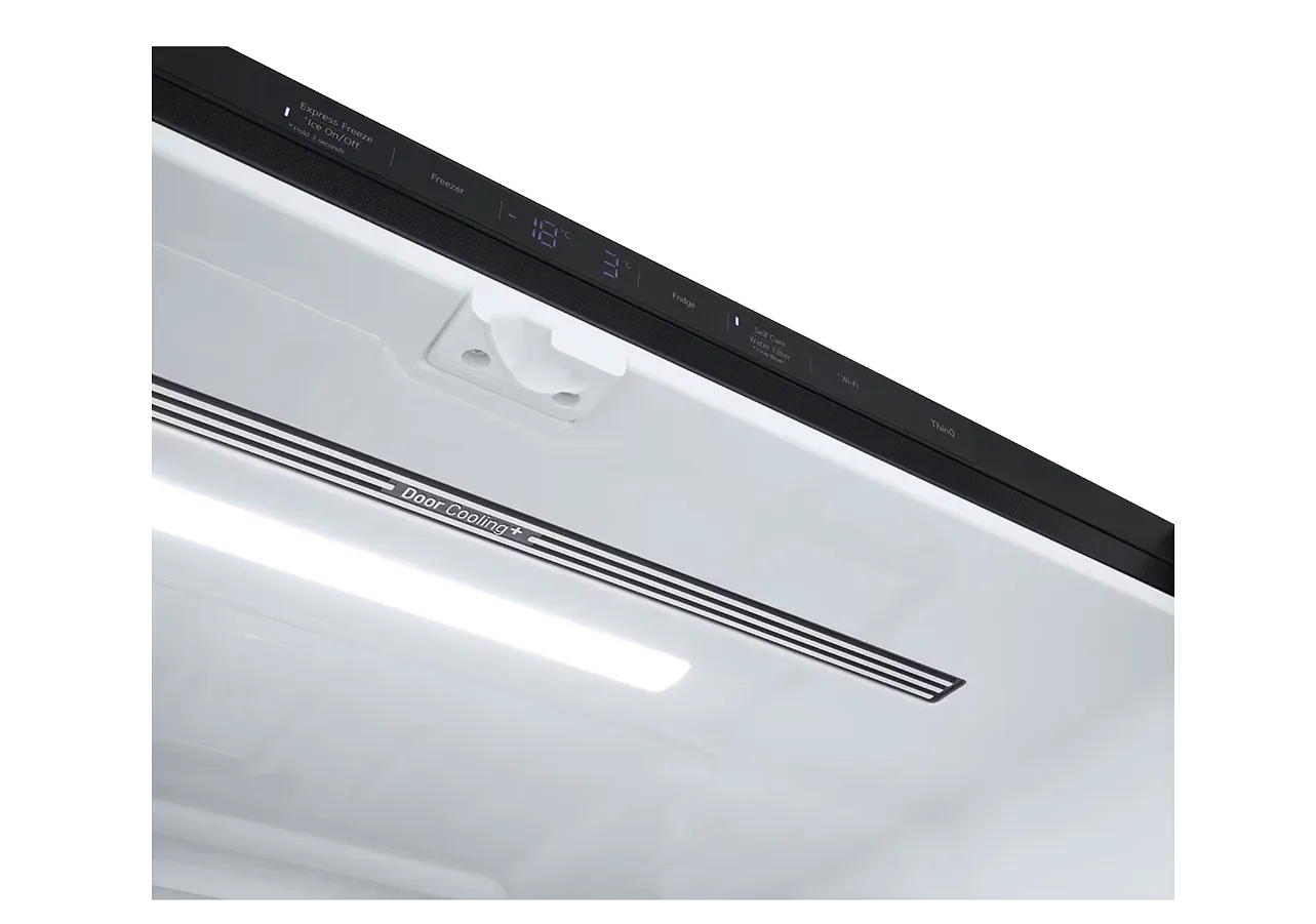 LG מקרר 4 דלתות 90 ס"מ 637 ליטר בר מים וקרח גימור פלדה שחורה מבית LG דגם GR-730BDIS — תמונה 7