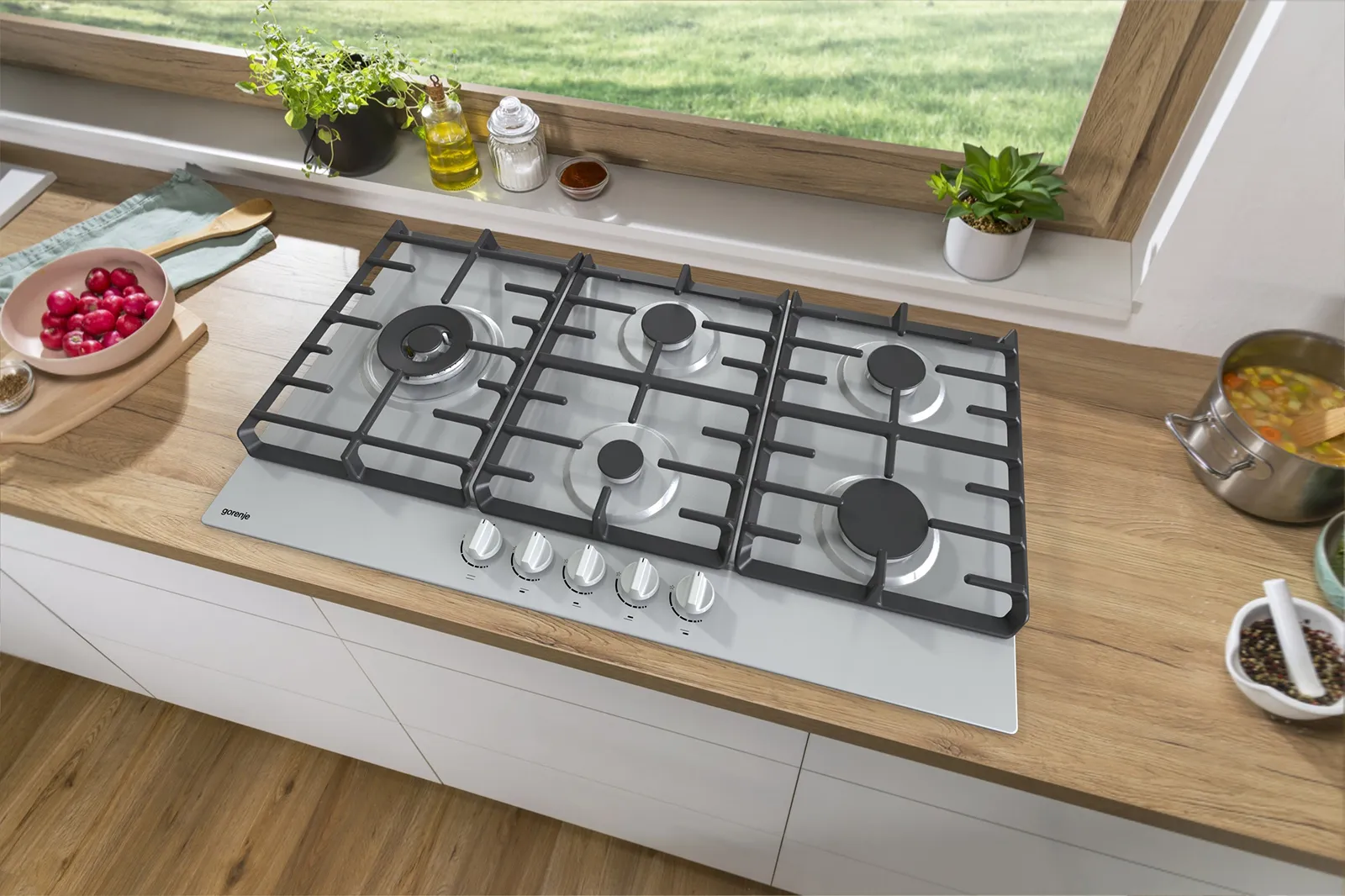 Gorenje כיריים גז 90 ס"מ 5 מבערים נירוסטה תוצרת Gorenje דגם GW951X — תמונה 4