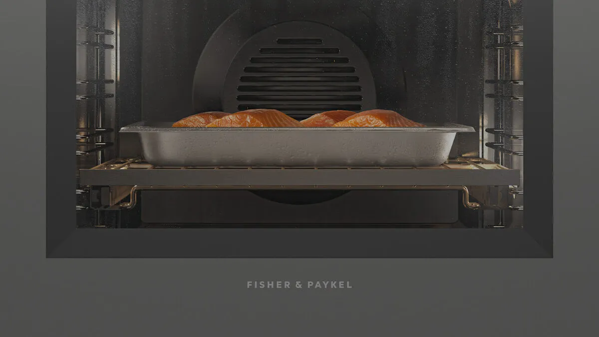 Fisher & Paykel תנוי בנוי 60 ס"מ משולב סטימר לאידוי פתיחה וסגירה חשמלית צג TFT גימור אפור סדרה 11 תוצרת FISHER&PAYKEL דגם OS60SMTNG1 — תמונה 4