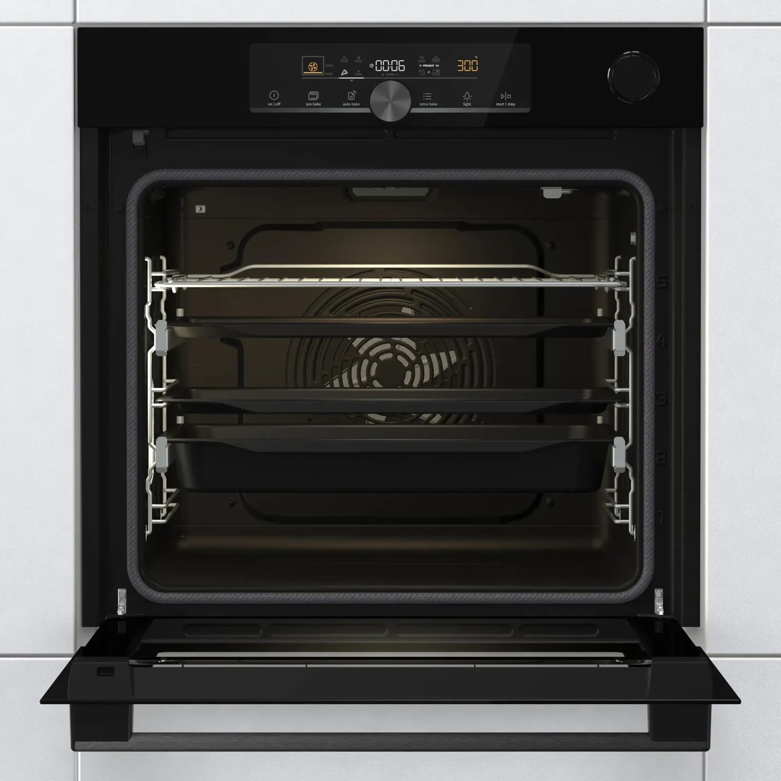 Gorenje תנור בנוי 60 ס"מ עם אפייה בלחות SteamAssist ו-AirFry מצב שבת גימור שחור מלא 77 ליטר תוצרת Gorenje דגם BSA6747DGWI — תמונה 2
