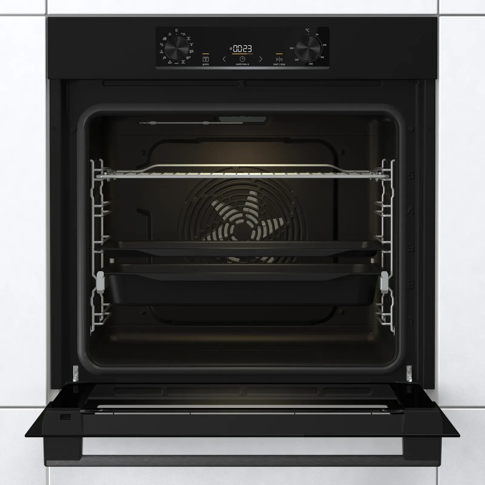 Gorenje תנור בנוי פירוליטי 60 ס''מ עם אפייה בלחות ExtraSteam פאנל שחור מט 77 ליטר AirFry תוצרת Gorenje דגם OP84BG — תמונה 2