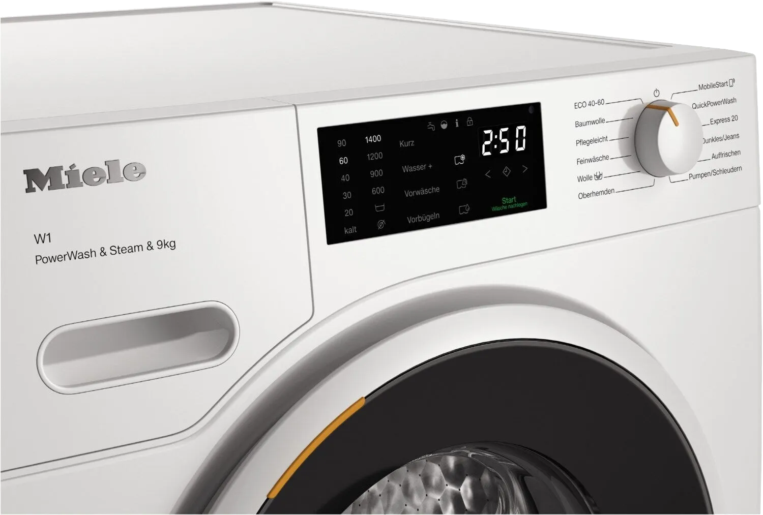 Miele מכונת כביסה פתח חזית 9 ק"ג 1400 סל"ד QuickPowerWash תוצרת Miele דגם WWD 380 WCS — תמונה 2