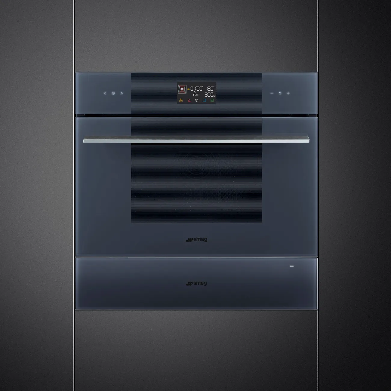 SMEG תנור בנוי משולב מיקרוגל 45 ס"מ AirFry טכנולוגיית Galileo גימור אפור מוברש Neptune Grey סדרת LINEA תוצרת SMEG דגם SO4102M1G — תמונה 2
