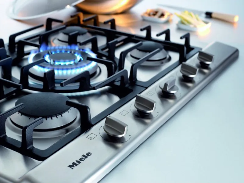 Miele כיריים גז 75 ס"מ נירוסטה 5 מבערים כולל מבער טורבו MIELE KM2034 — תמונה 2