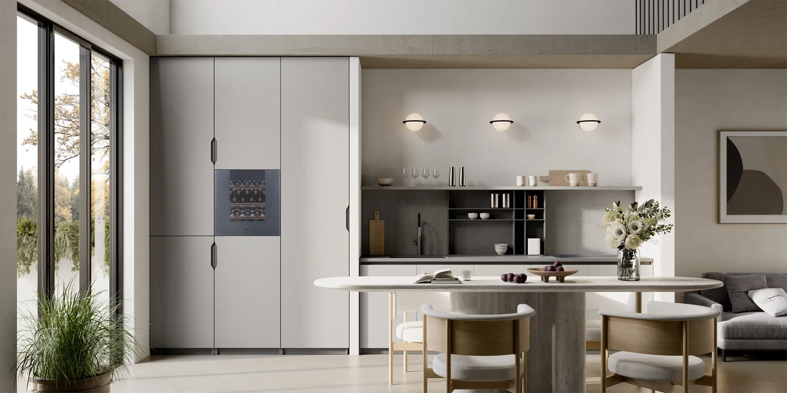 SMEG מקרר יין בנוי 60 ס"מ 29 בקבוקים פתיחה בטאץ' גימור אפור מוברש Neptune Grey סדרת LINEA תוצרת SMEG דגם CVI129G — תמונה 9