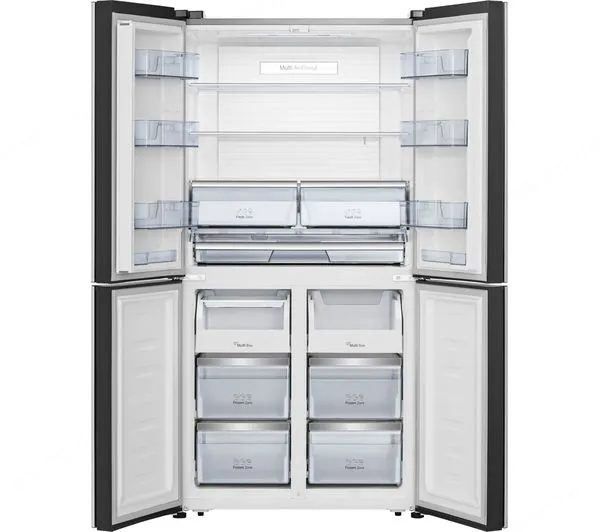 Hisense מקרר אינוורטר 4 דלתות עומק 70 נירוסטה שחורה 581 ליטר HISENSE RQ68WC4SHAB — תמונה 6