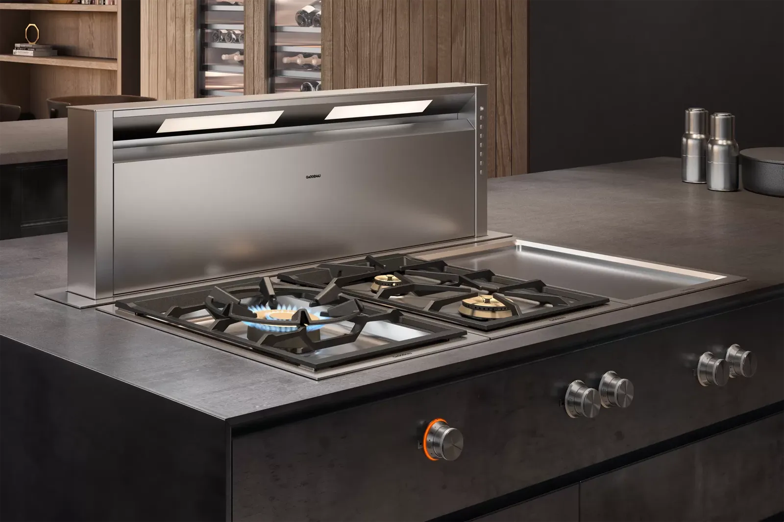 GAGGENAU כיריים דומינו גז 38 ס"מ 2 מבערים נירוסטה מתגים קדמיים סדרה 400 תוצרת GAGGENAU דגם VG425115F — תמונה 11