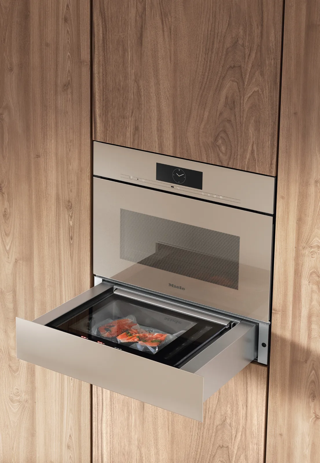 Miele תנור שף משולב מיקרו 45 ס"מ ArtLine Touch2Open M-Touch תוצרת Miele דגם H 7840 BMX Pearl beige — תמונה 14