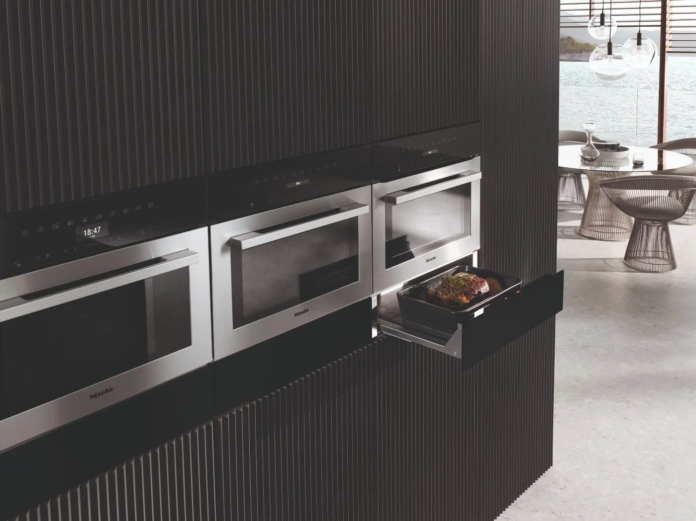 Miele תנור בנוי משולב מיקרוגל 45 ס"מ סגירה ופתיחה שקטה ContourLine תוצרת Miele דגם H 7140 BM — תמונה 7
