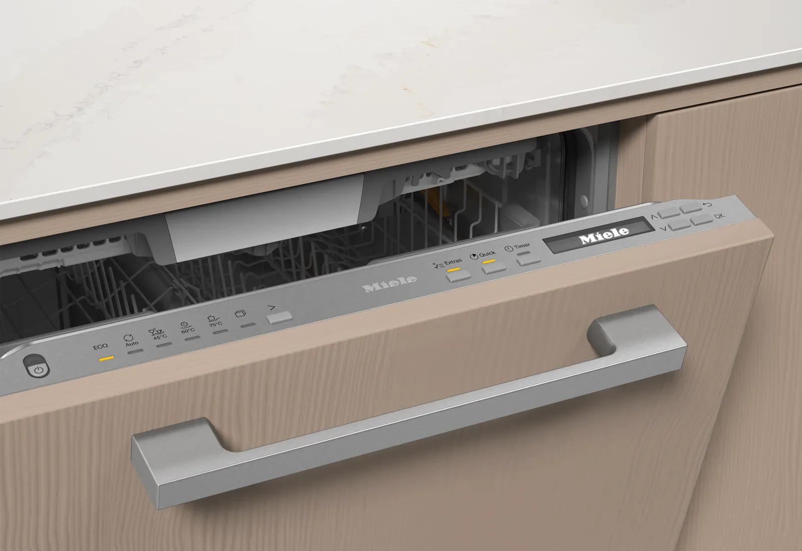Miele מדיח כלים אינטגרלי מלא 60 ס''מ 6 ליטר פתיחה אוטומטית דלת סליידר QuickPowerWash תוצרת Miele דגם G 7380 SCVi — תמונה 10