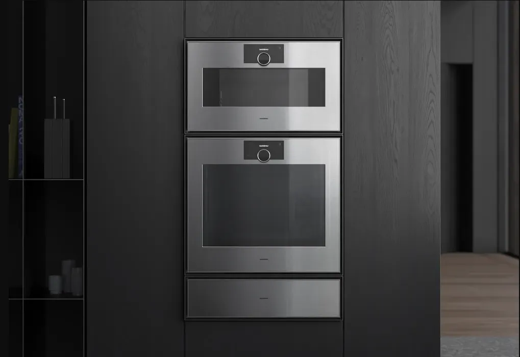 GAGGENAU תנור אידוי 76 ס"מ עם הזנת מים משולב טורבו וגריל דלת צד נירוסטה בציפוי זכוכית מעושנת סדרת Expressive תוצרת GAGGENAU דגם GS481120 — תמונה 4