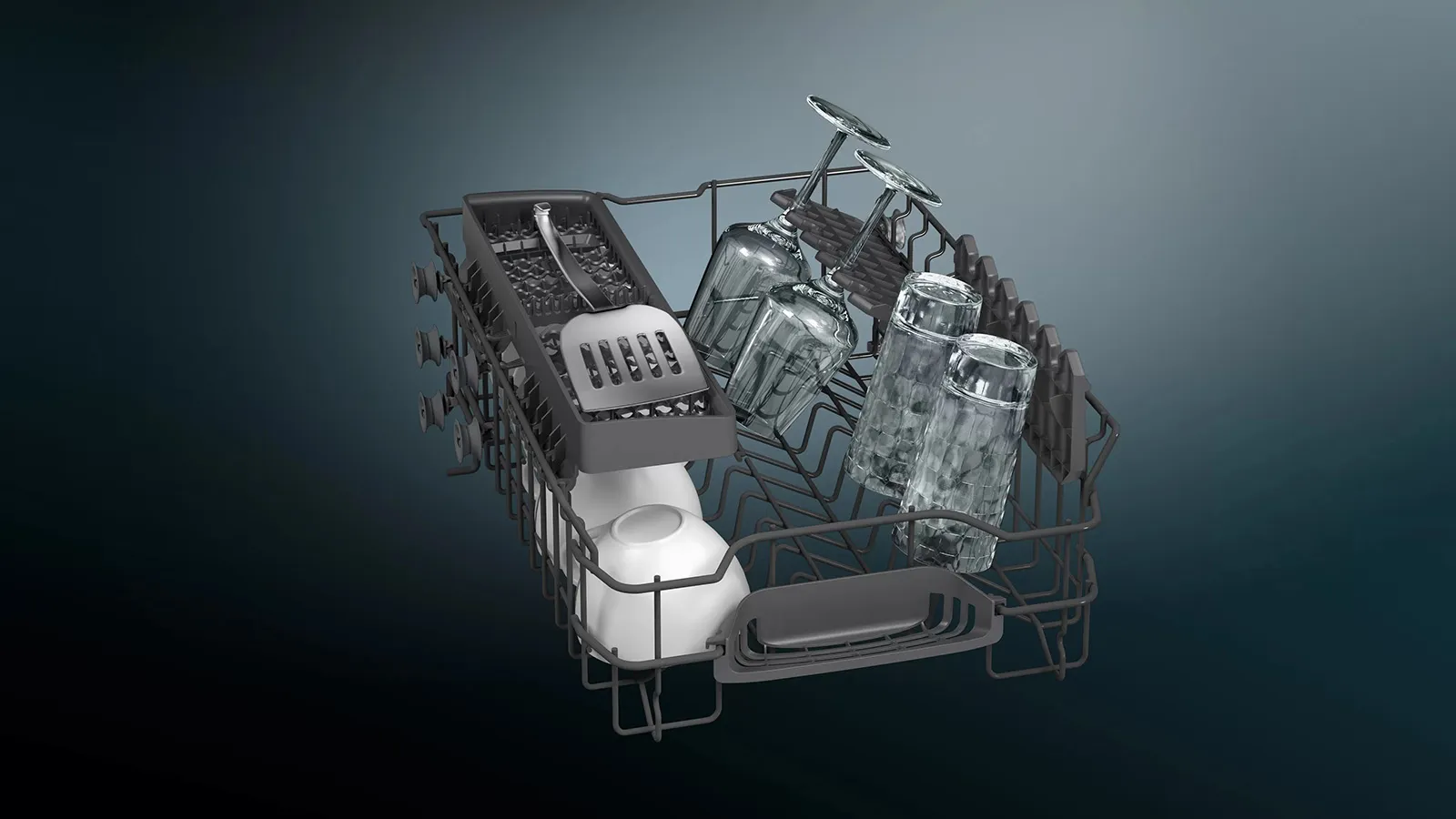 Siemens מדיח כלים עצמאי צר 45 ס"מ כסוף תוצרת Siemens דגם SR23HI48KE — תמונה 3