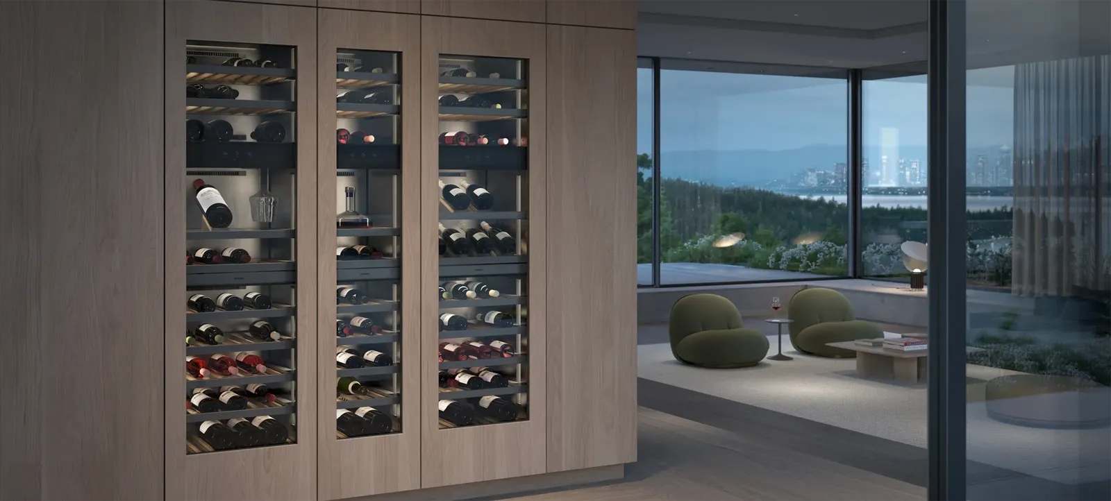 GAGGENAU מקרר יינות אינטגרלי 61 ס''מ 110 בקבוקים 3 אזורי קירור דלת Push-to-open גימור פנים נירוסטה שחורה סדרת Expressive תוצרת GAGGENAU דגם RVW467170 — תמונה 3