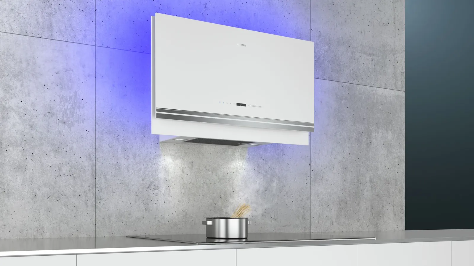Siemens קולט אדים צמוד קיר 90 ס"מ גימור לבן תוצרת Siemens iQ700 דגם LC97FVW20  — תמונה 4
