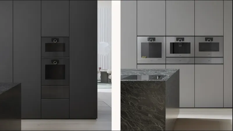 תנור בנוי פירוליטי 60 ס"מ דלת צד גימור Sterling סדרת Minimalistic תוצרת GAGGENAU דגם GO240130