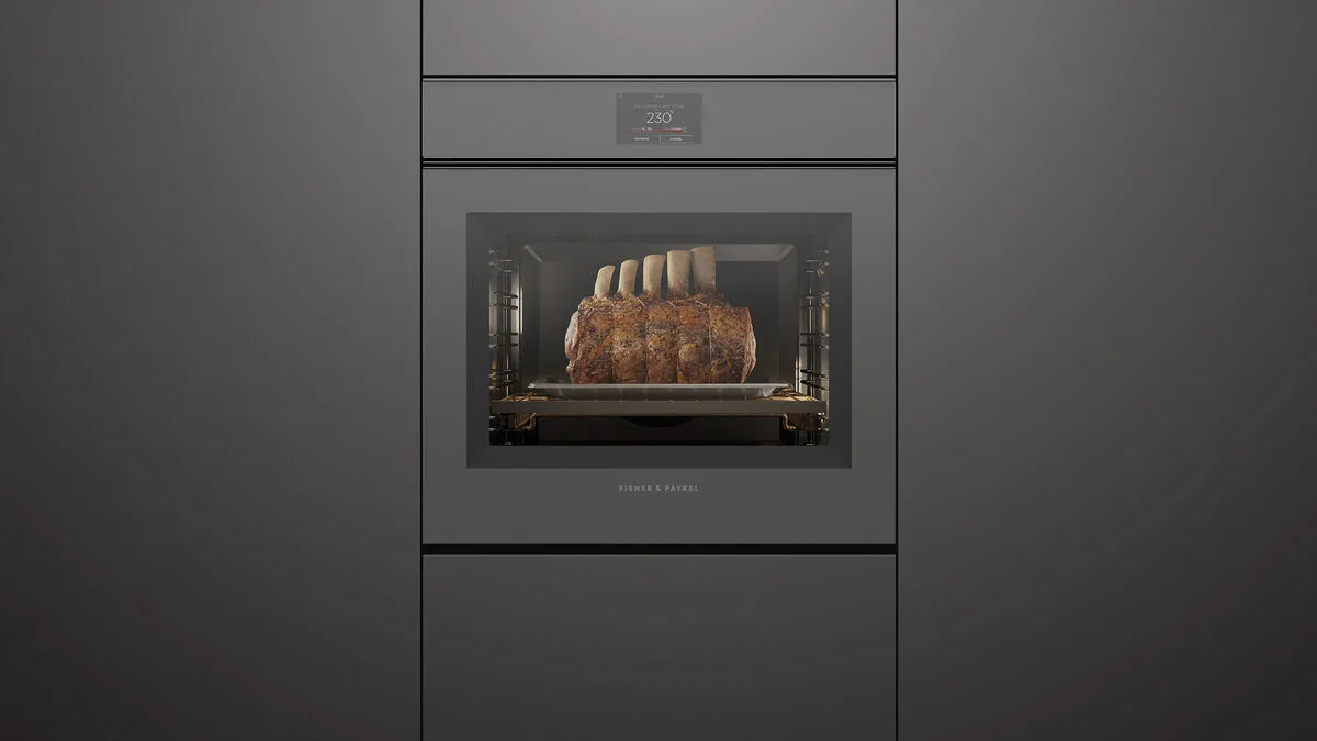 Fisher & Paykel תנוי בנוי פירוליטי 60 ס"מ AirFry פתיחה וסגירה חשמלית צג TFT גימור אפור סדרה 9 תוצרת FISHER&PAYKEL דגם OB60SMPTNG1 — תמונה 3