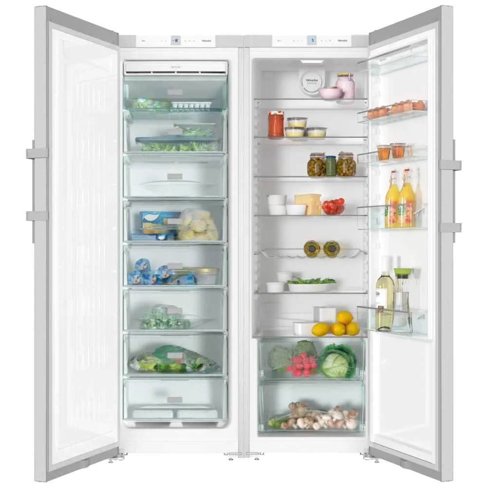 Miele מקרר 120 ס"מ SBS  קו ארונות בציפוי שחור ננו מט 650 ליטר תוצרת Miele דגם K 28202 D+ FN 28262 BLACK — תמונה 4