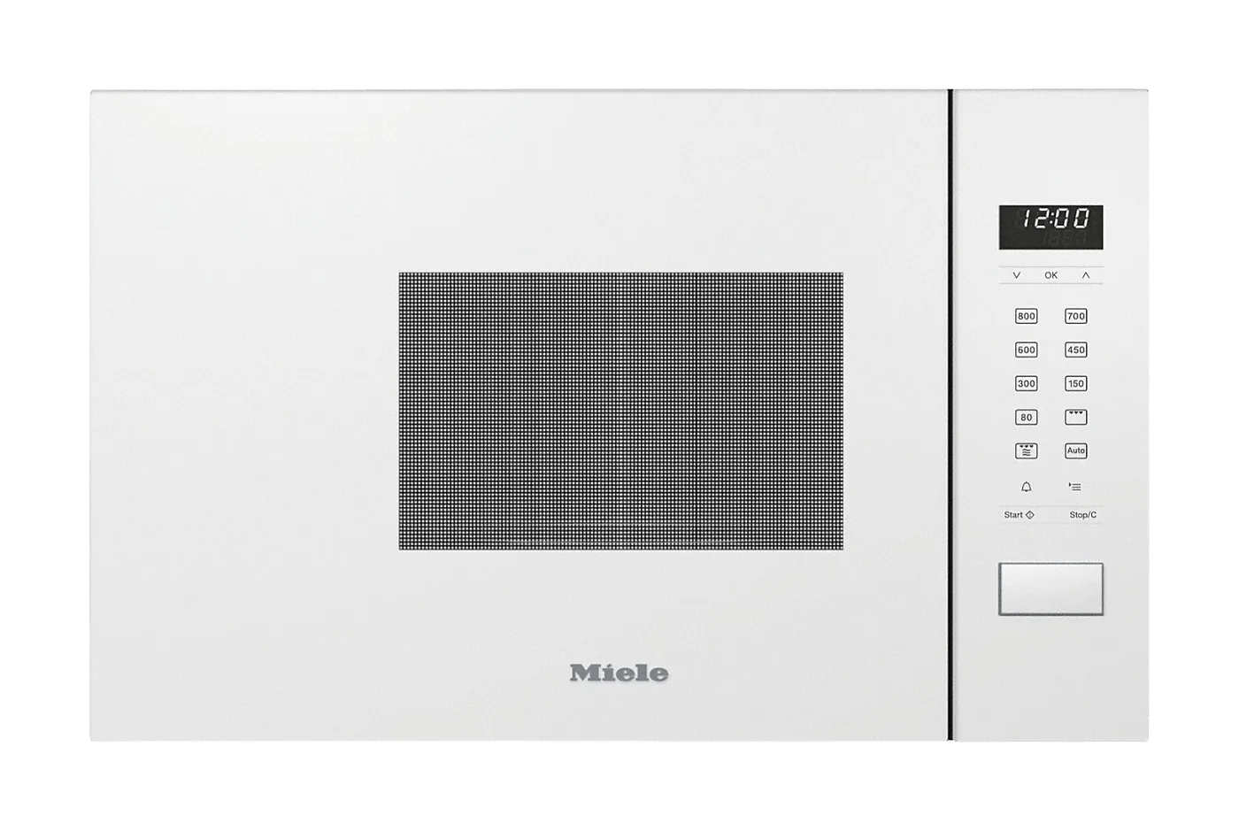 Miele מיקרוגל בנוי משולב גריל גובה 38 ס"מ זכוכית לבנה תוצרת Miele דגם M 2234 SC white