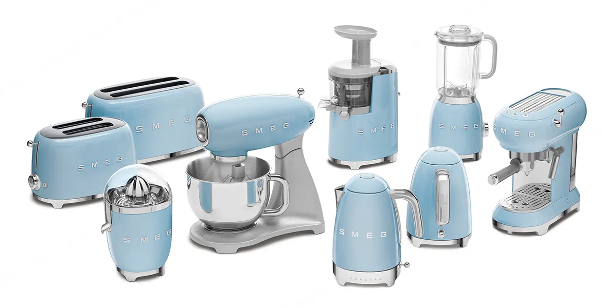 SMEG מיקסר עומד בצבע כחול פסטל גוף נירוסטה מסדרת 50's Retro Style,תוצרת SMEG דגם SMF01PBEU — תמונה 4