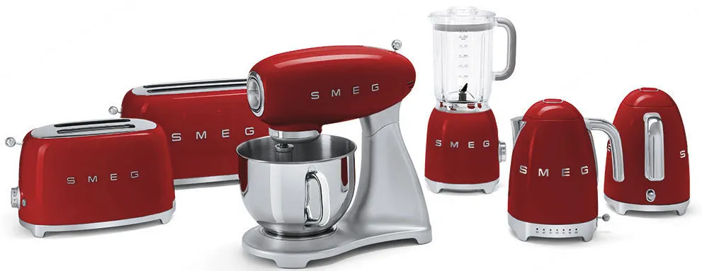 SMEG מיקסר עומד בצבע אדום גוף נירוסטה מסדרת 50's Retro Style,תוצרת SMEG דגם SMF01RDEU — תמונה 4