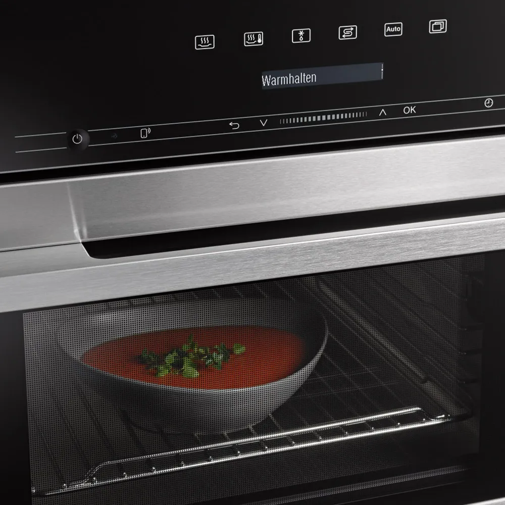 Miele תנור בנוי משולב מיקרוגל 45 ס"מ סגירה ופתיחה שקטה גימור שחור תוצרת Miele דגם H 7145 BM — תמונה 5