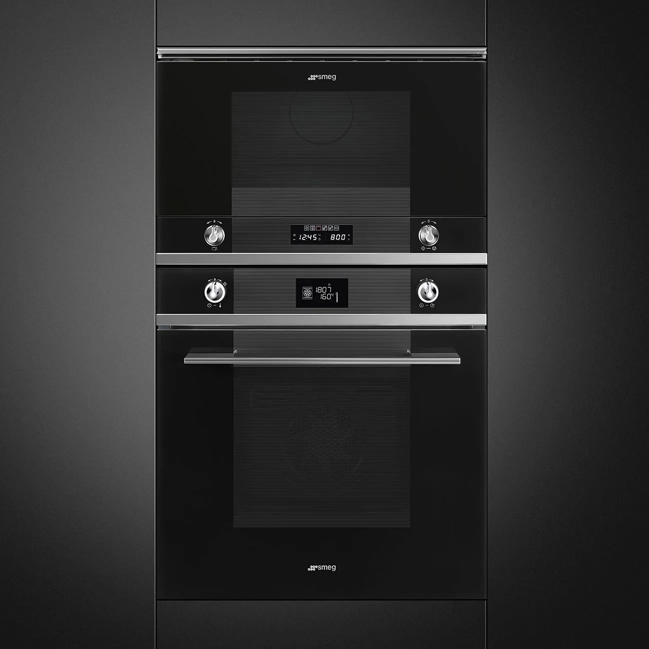 SMEG תנור בנוי 60 ס"מ זכוכית שחורה ניקוי באדים סדרת LINEA תוצרת SMEG דגם SF6102TVN — תמונה 4