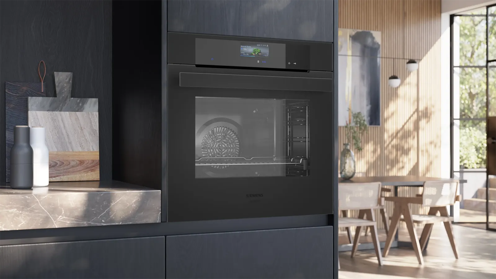 Siemens תנור בנוי פירוליטי 60 ס"מ AirFry גימור שחור מט studioLine IQ700 תוצרת Siemens דגם HB976GMM1 — תמונה 5