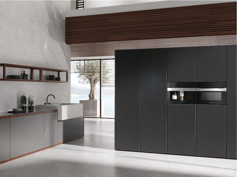 Miele תנור בנוי משולב מיקרו 45 ס"מ שחור משולב נירוסטה סגירה ופתיחה שקטה תוצרת Miele דגם H 7240 BM Clst — תמונה 5