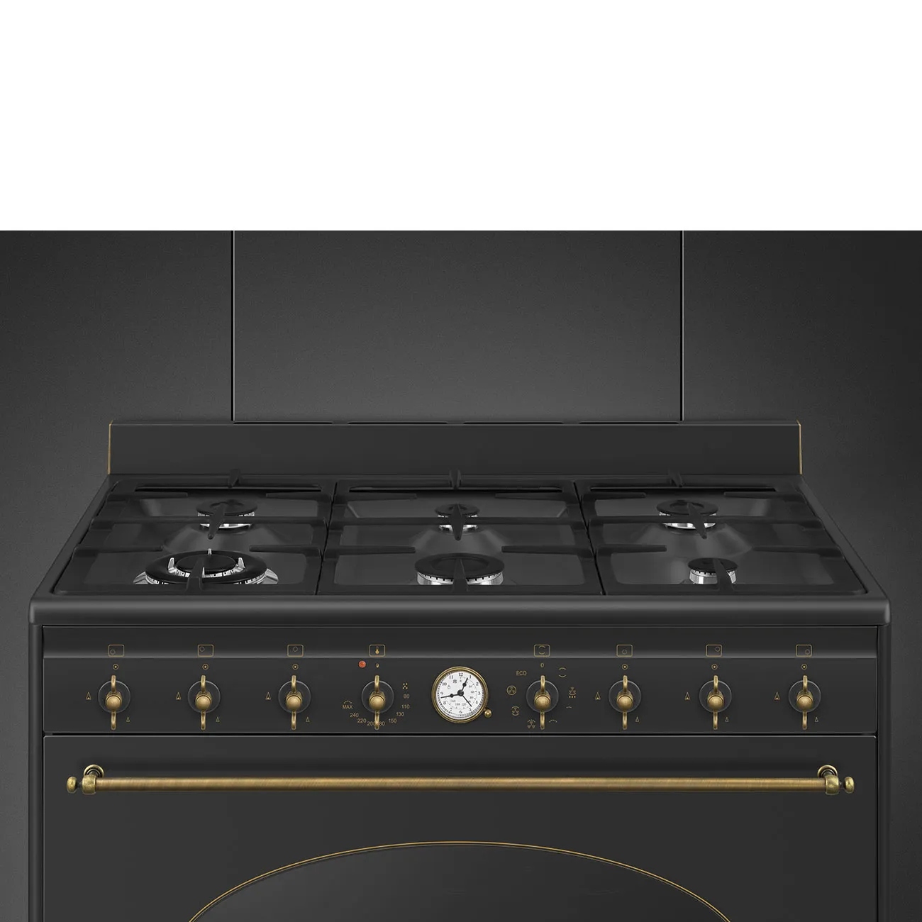 SMEG תנור משולב כיריים גז 90 ס"מ 6 מבערים ניקוי באדים גימור שחור גרפיט תוצרת SMEG דגם CO90GMA9 — תמונה 8