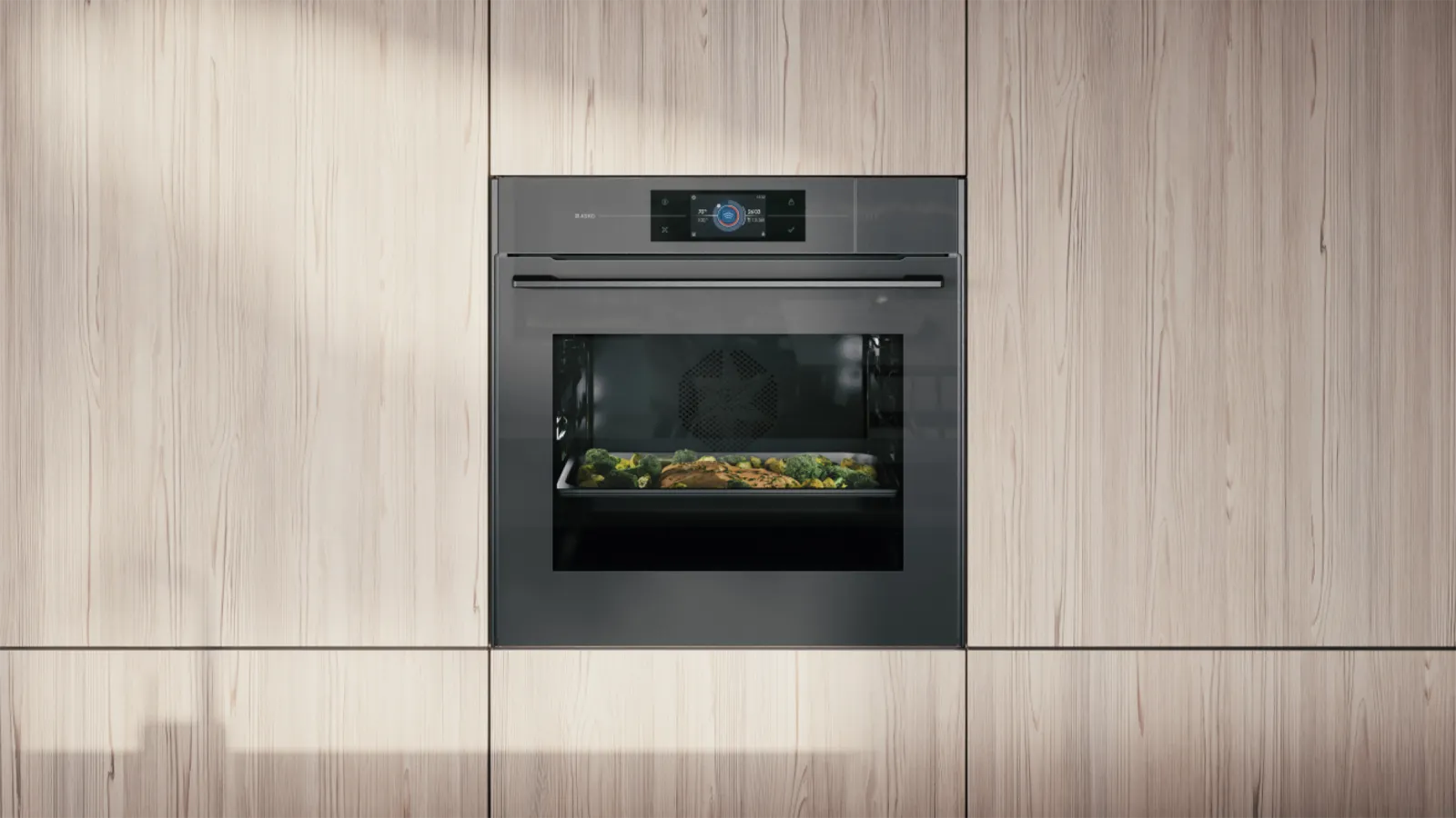 ASKO  תנור בנוי 60 ס"מ בישול באדים Pure Steam Sous Vide גימור אפור פנינה סדרת Elements Pearl Grey תוצרת ASKO דגם OCS8678GG — תמונה 15