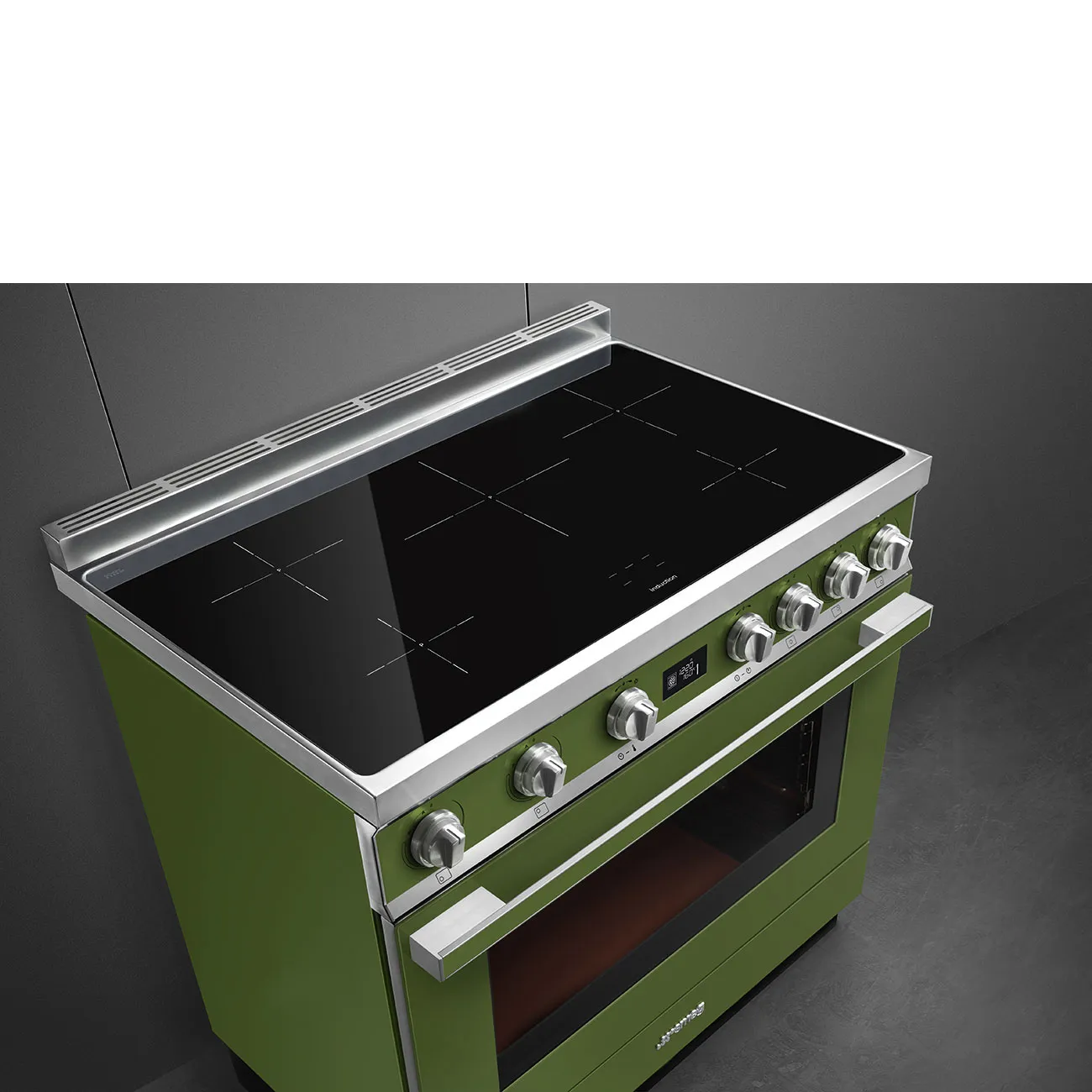 SMEG תנור פירוליטי משולב עם כיריים אינדוקציה מסדרת PORTOFINO בצבע ירוק זית תוצרת SMEG דגם CPF9IPOG — תמונה 8