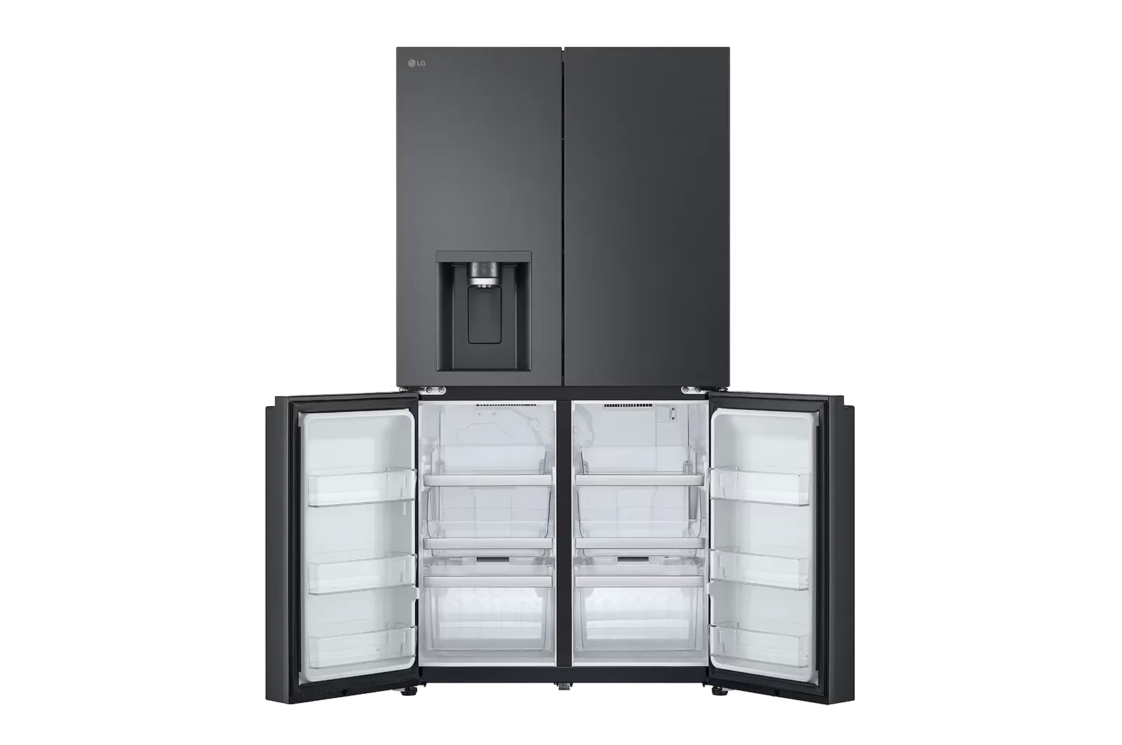 LG מקרר 4 דלתות 90 ס"מ 637 ליטר בר מים וקרח גימור פלדה שחורה מבית LG דגם GR-730BDIS — תמונה 6