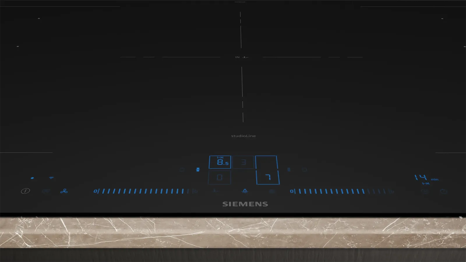 Siemens כיריים אינדוקציה 90 ס"מ flexInduction גימור שחור מט נגד שריטות סדרת Studio Line IQ700  תוצרת Siemens דגם EX97BNVV6E — תמונה 2