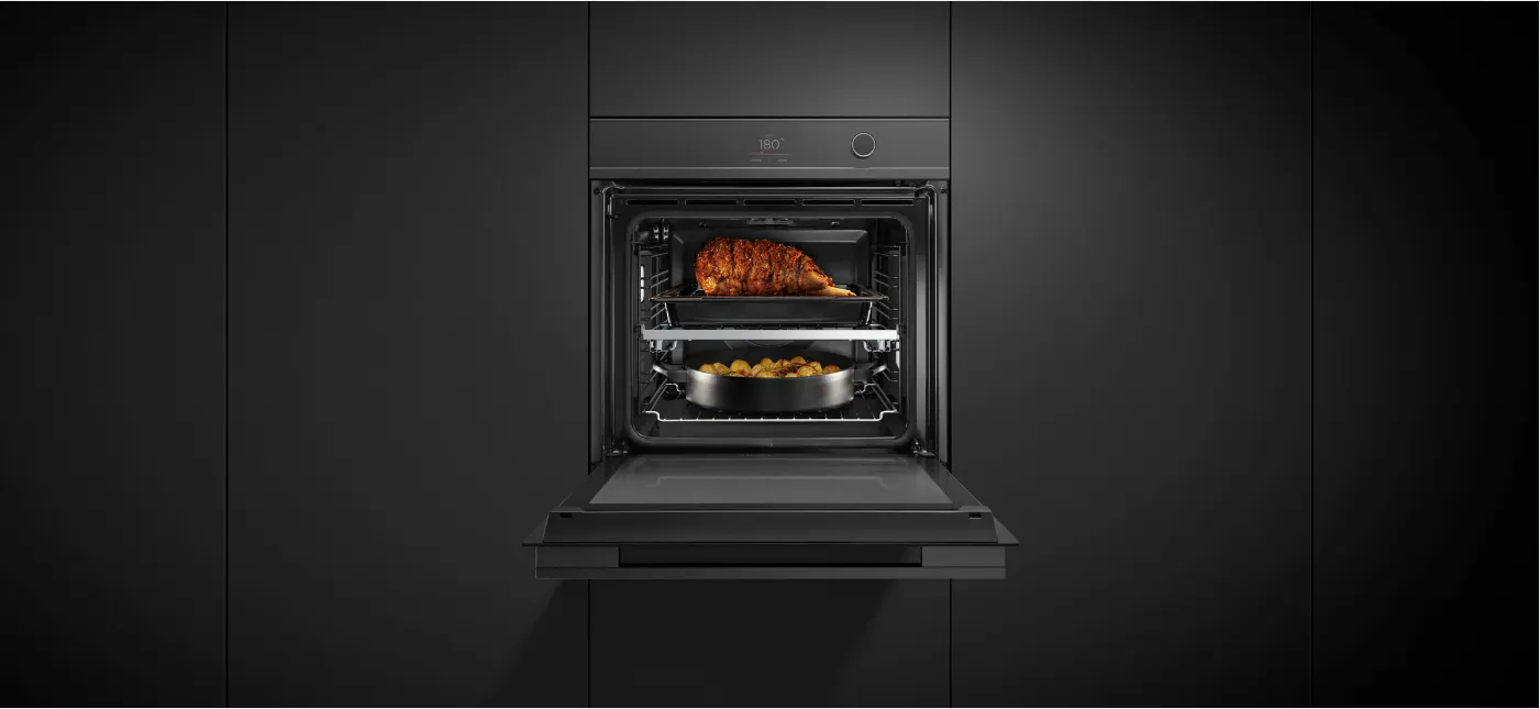 Fisher & Paykel תנור בנוי פירוליטי 60 ס"מ AirFry צג TFT גימור שחור סדרה 9 תוצרת FISHER&PAYKEL דגם OB60SMPTDB1 — תמונה 7