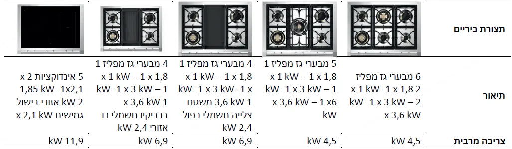 תנור דו תאי COMBISTEAM משולב כיריים אינדוקציה רוחב מטר 315 מעלות גימור נירוסטה תוצרת Steel דגם GENESI 100 5FI INOX