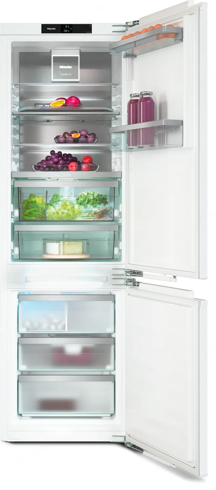 Miele מקרר אינטגרלי מקפיא תחתון 60 ס''מ NO-FROST טריקה שקטה IceMaker חיבור צנרת תוצרת Miele דגם KFN 7795 D Prestige — תמונה 14