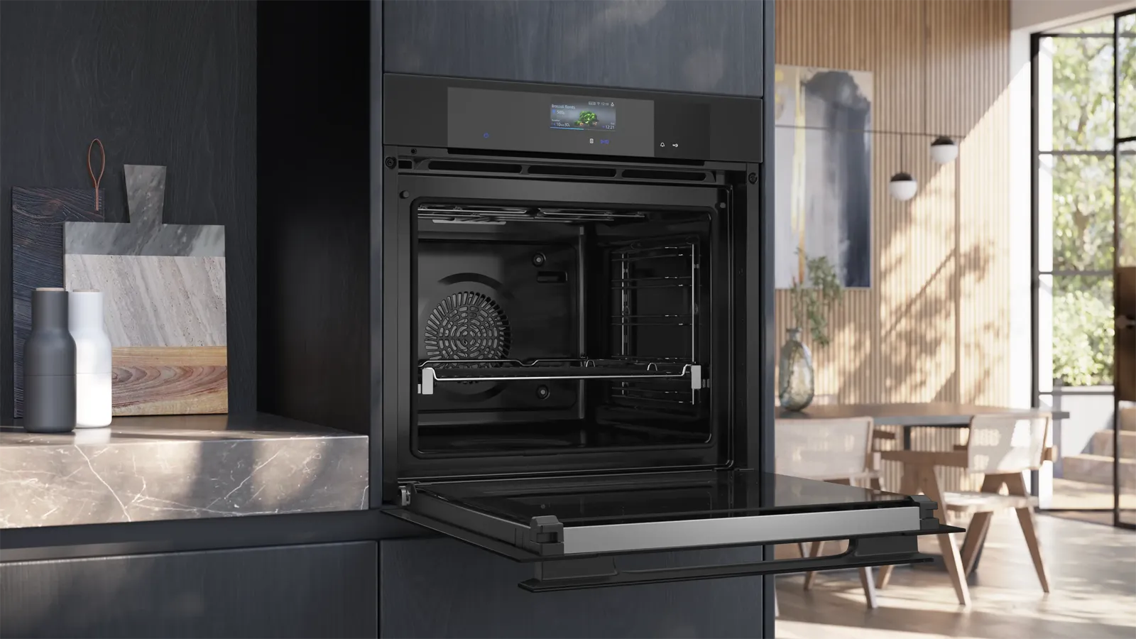 Siemens תנור בנוי פירוליטי 60 ס"מ AirFry גימור שחור מט studioLine IQ700 תוצרת Siemens דגם HB976GMM1 — תמונה 4