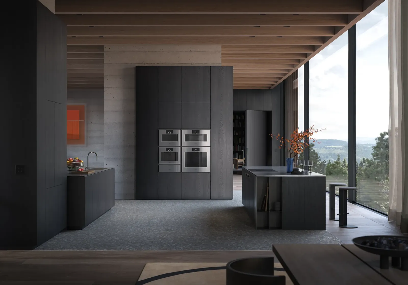 GAGGENAU תנור אידוי 76 ס"מ עם הזנת מים משולב טורבו וגריל דלת צד נירוסטה בציפוי זכוכית מעושנת סדרת Expressive תוצרת GAGGENAU דגם GS481120 — תמונה 12