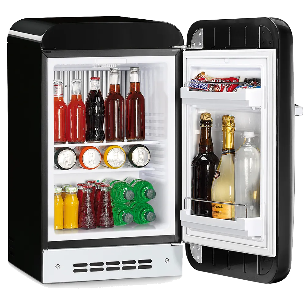 SMEG מקרר מיני משרדי רטרו צבע שחור מסדרת 50'Retro Style תוצרת SMEG דגם FAB5 — תמונה 5