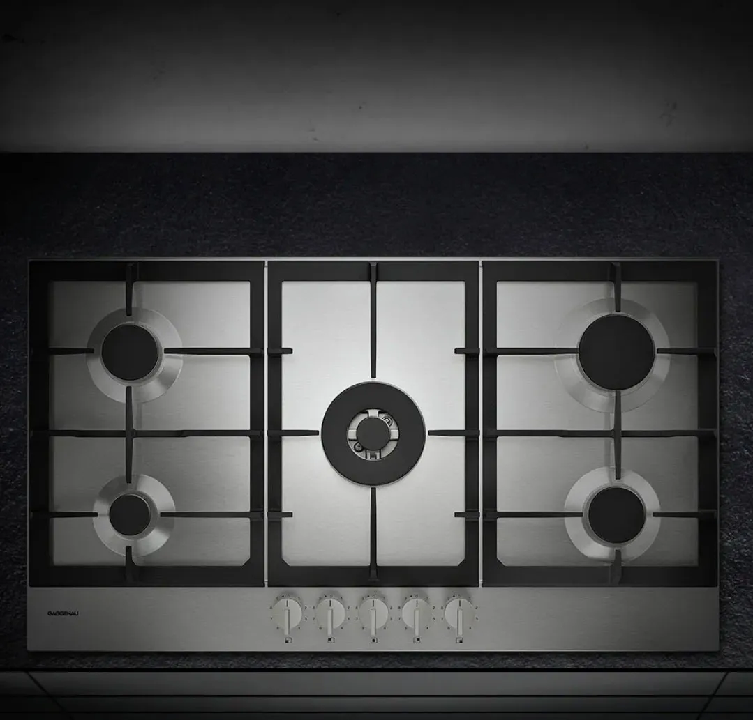 GAGGENAU כיריים גז 90 ס"מ 5 מבערים כולל מבער ווק 5KW נירוסטה סדרה 200 תוצרת GAGGENAU דגם CG291210 — תמונה 2