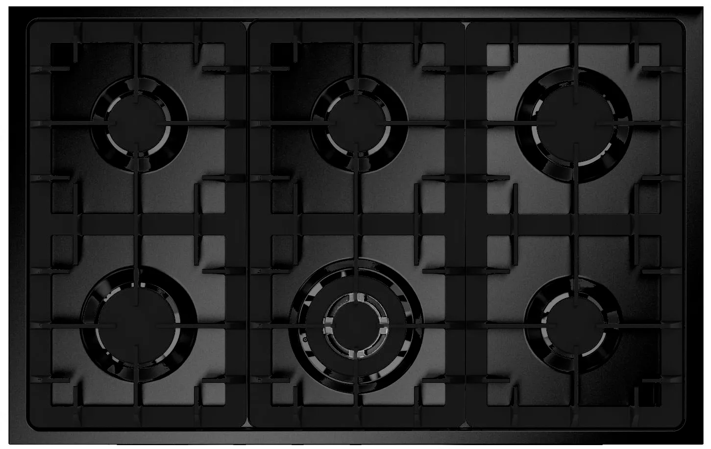 Steel תנור דו תאי משולב כיריים גז 100 ס"מ סדרת Enfasi ALL BLACK תוצרת Steel דגם E10FF-6 NF — תמונה 2