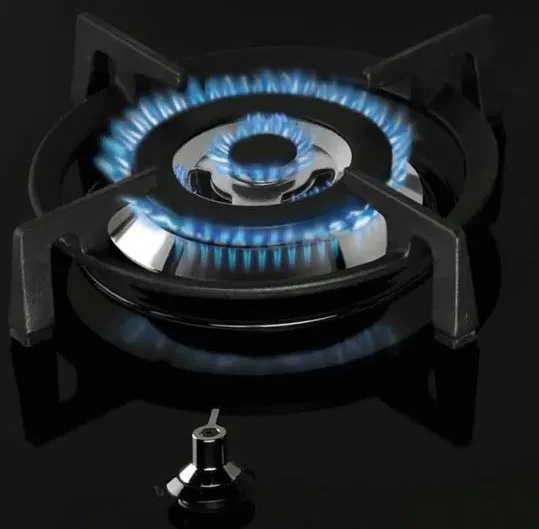 SMEG כיריים דומינו גז ברוחב 30 ס"מ מבער ווק 6KW זכוכית שחורה תוצרת SMEG — תמונה 2