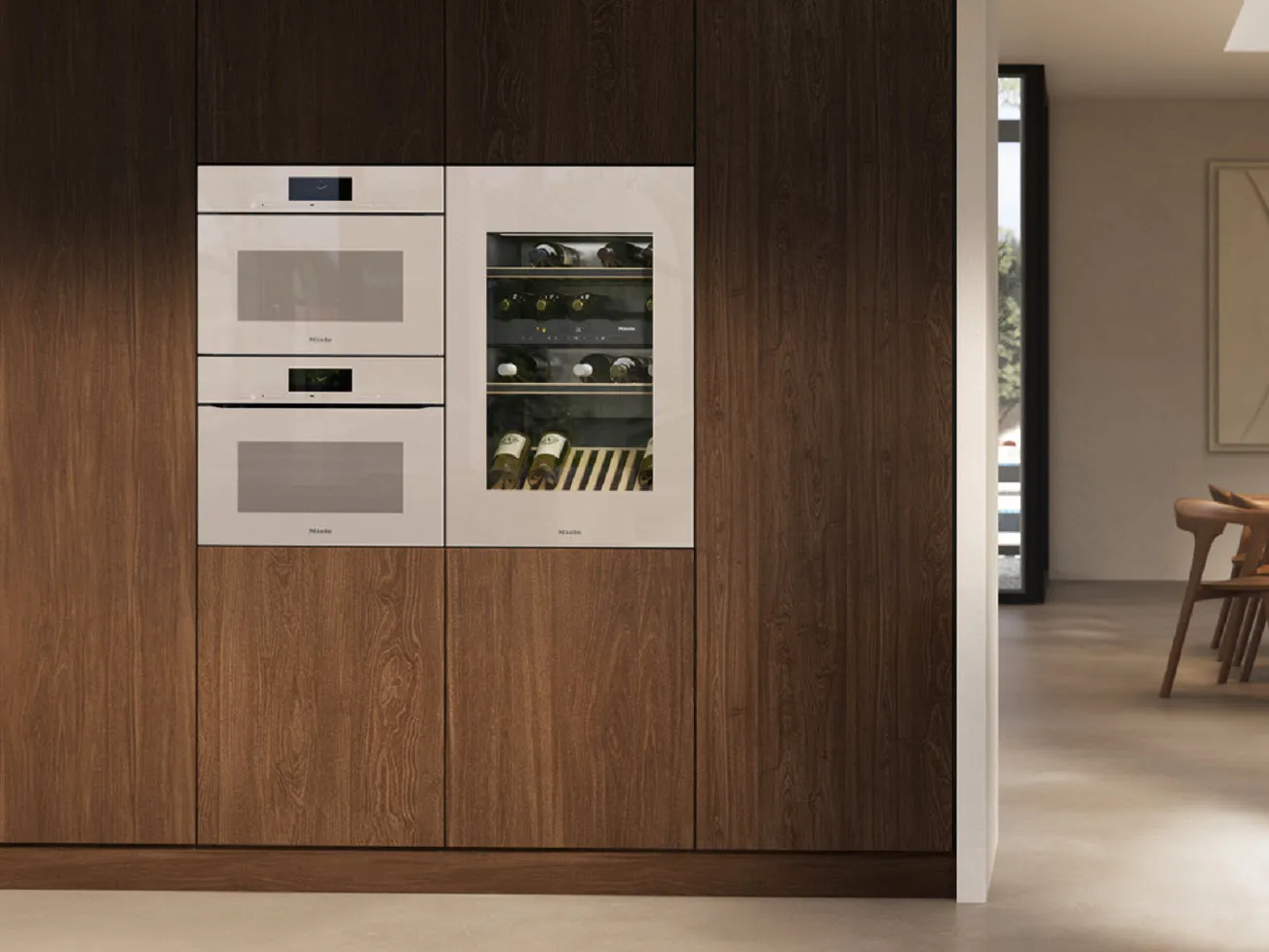 Miele מקרר יינות אינטגרלי גובה 91 ס"מ 33 בקבוקים פתיחה חשמלית ללא ידית תוצרת Miele דגם KWT 6422 Pearl beige — תמונה 6