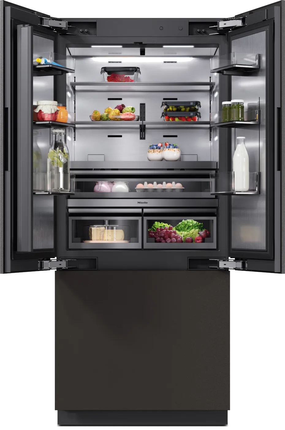 Miele מקרר אינטגרלי מקפיא תחתון 90 ס"מ IceMaker FrenchDoor דלת Push2open סדרת MasterCool תוצרת Miele דגם KFMC 3844 FD — תמונה 2
