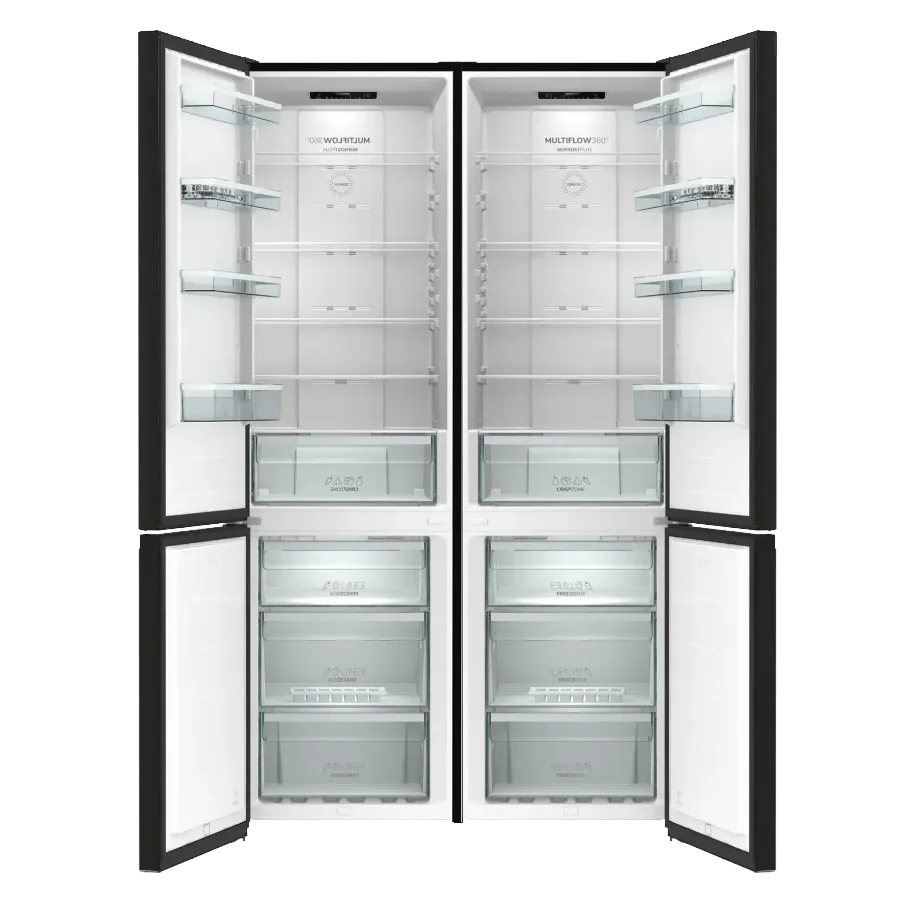 Gorenje מקרר מקפיא תחתון קו ארון רוחב 120 ס"מ 2 מטר גובה נירוסטה שחורה תוצרת Gorenje דגם NRK6202EBXL4 — תמונה 2