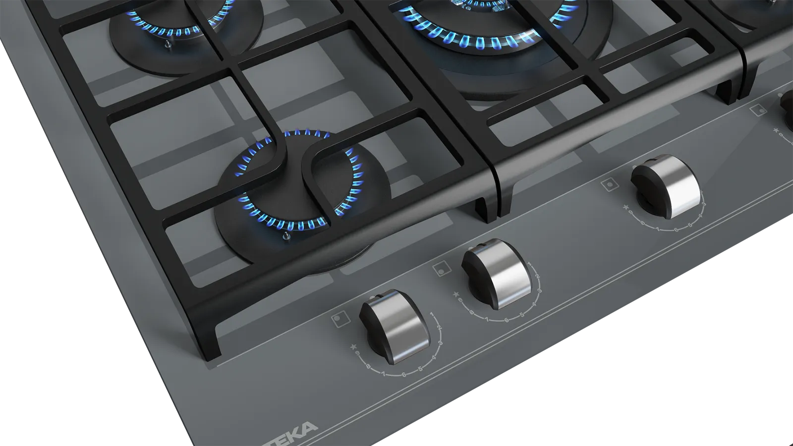 Teka כיריים גז 70 ס"מ זכוכית אפורה תוצרת TEKA דגם GZC 75330 XBB — תמונה 5