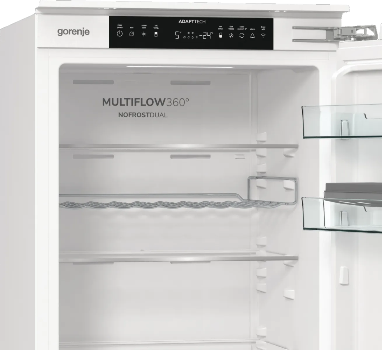 Gorenje מקרר אינטגרלי 60 ס"מ מקפיא תחתון גמיש 252 ליטר NoFrost Dual תוצרת Gorenje דגם NRKI517E62WF — תמונה 7